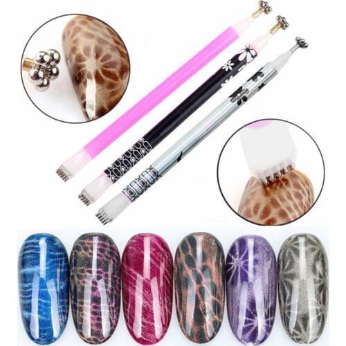 Dual-Ended Magnet Stick DY Nail Art Flower Pattern Double head strong fancy pattern magnet 3D Strip Grid Nail Gel Tools