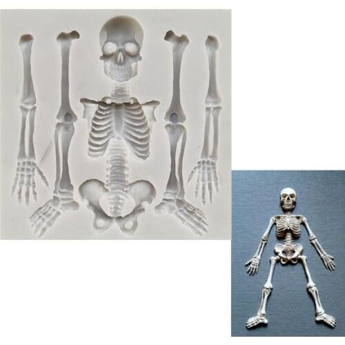 HOT Silicone Mould Skeleton Halloween Sugarcraft Cake Decorating Fondant Mold Food Grade Molds for Cake Decorations17286