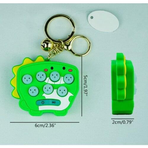 77HD Fidget Keychain Electric Whack-A-Mole Game Toy Realistic Catching Game Stimulation Toy with Light Sound Anxiety Pendant