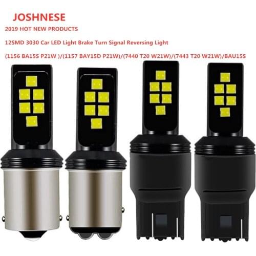 2Pcs 1156 P21W BA15S 1157 P21/5W BAY15D T20 7440 W21/5W 7443 BAU15S Chip Auto Car Headlight Bulb LED Car Turn Signal Light TSLM2