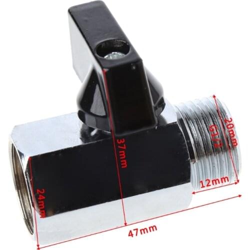 Brass Mini Ball Valve 1/2" BSP Male to Female Thread Air Compressor Hose