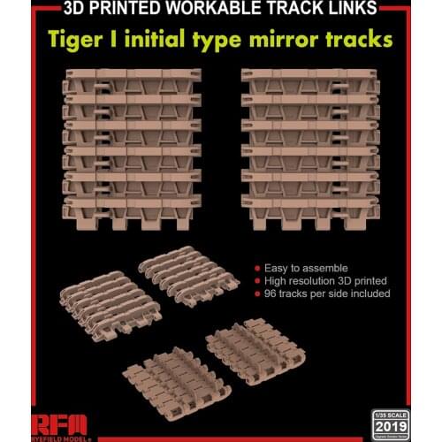 [Ryefield Model] RFM RM-2019 1/35 Tiger I Initial Type Mirror Tracks (3D Printed Workable Track Links)