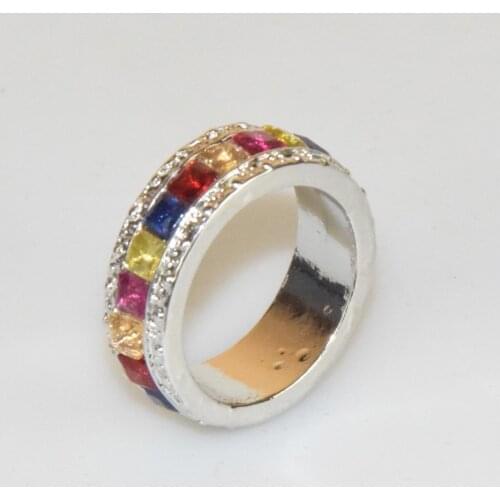 Fashion Luxury Womens Colorful Zircon Crystal Finger Dazzling Ring Jewelry