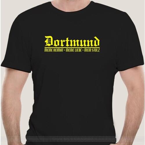 Male brand teeshirt men summer cotton t shirt Dortmund T-Shirt - My Home My Liebe - S to 3XL - Black Yellow - Fans