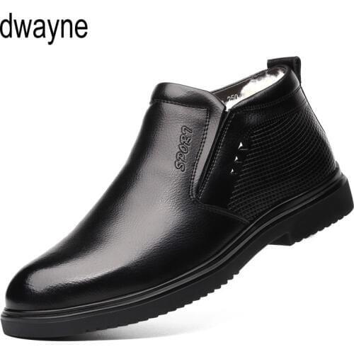 Handmade Men Genuine Leather Winter Boots Warm Snow Men Boots Ankle Boots For Men Business Dress Shoes klo9
