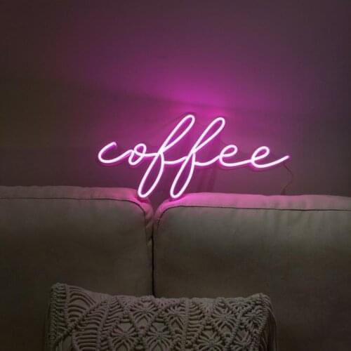 Coffee Shop Neon Sign Acrylic Flex Led Custom Pink light Wall Decor Shop Sign Ins Christmas Gift Home Wall Decr Sign