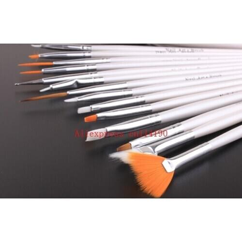 Popular 15 pcs/set nail art decorations brush set tools professional painting pen for false nail tips UV nail gel polish