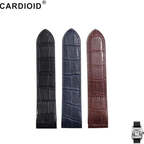 Cardioid 23/24.5 mm Cow Leather Watch Strap For KDY-SANTOS Series Men Quality Band Soft WatchBand For santos Wrist Bracelet