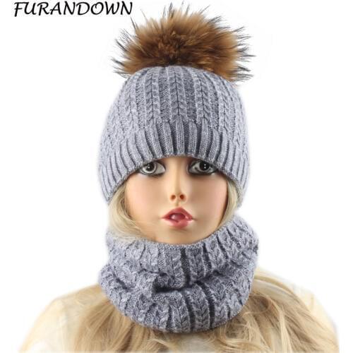 2018 New Fashion Wool Beanie Hat With Scarf Womens Winter Cap Female Twist Knitted Beanies Skullies