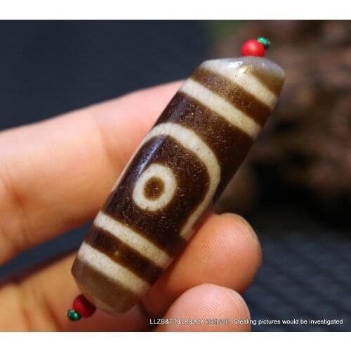 Power Energy Tibetan Old Agate 2 Eye True Love Symbolize dZi Bead Amulet AAA ZY Timestown UPD519A11