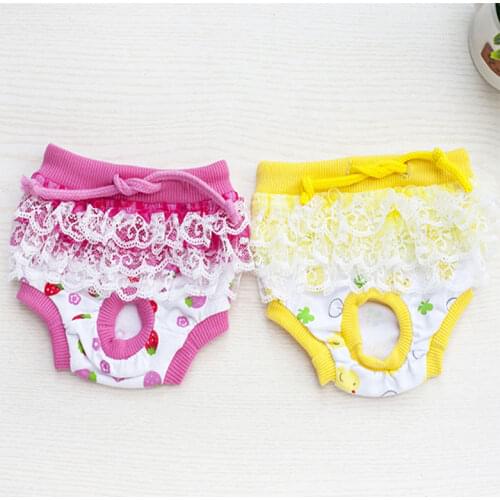 Princess Panties For Dogs Pink Cute Cotton Pet Pants Female Girl Cat Underwear Diaper Pants Physiological Sanitary Accessories