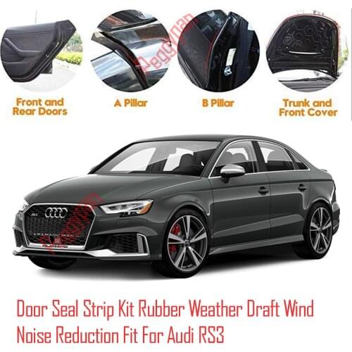 Door Seal Strip Kit Self Adhesive Window Engine Cover Soundproof Rubber Weather Draft Wind Noise Reduction Fit For Audi Audi RS3