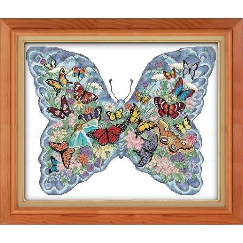 Everlasting Love Butterflies In A Butterfly Chinese Cross Stitch Kits Ecological Cotton Stamped 11 New Year Decorations For Home