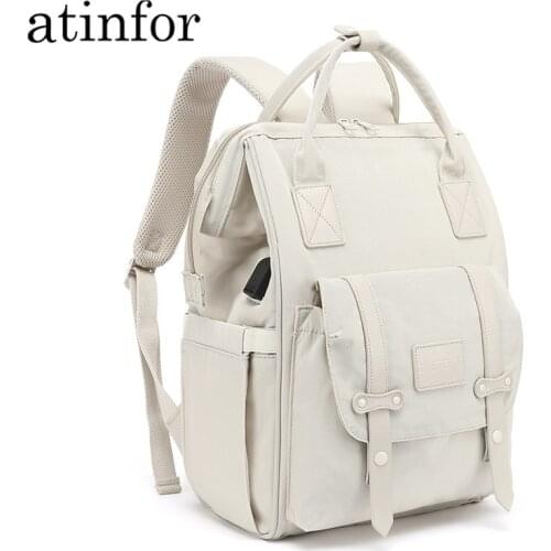 Atinfor New Backpack Mummy Bag Mother Baby Bag Waterproof Thermal Insulation Bag with USB Charging Port