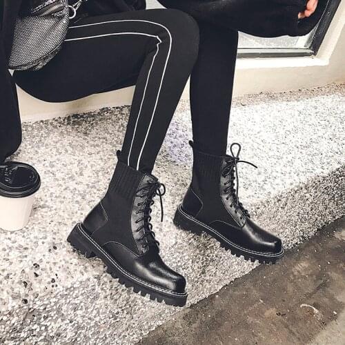 MORDOAN Genuine Cow Leather Lady boots womens Nice autumn new single boots British style thick-soled leather ankle boots