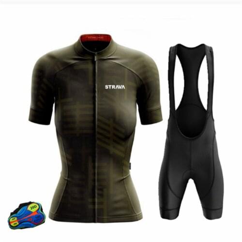 STRAVA Women 2021 Pro Team Cycling Jersey Bike Cycling Clothing Suits Ropa Ciclismo Jerseys Bicycle Wear Clothes Bib Shorts Sets