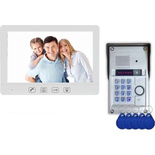 ZHUDELE 10.1" Wired Video Door Phone Intercom System Doorbell with RFID Password HD IR Camera Support One-Way CCTV Camera