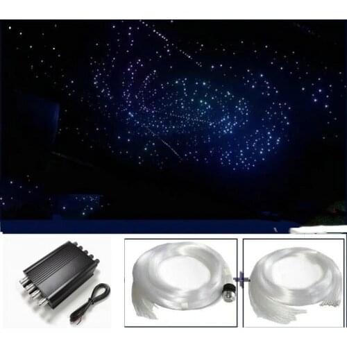Starry Sky Fiber Optical Star Light Engine Source 12V 8W RGBW Mixed Cable Car Home Ceiling DIY Decor-RGB Twinkle White Shooting