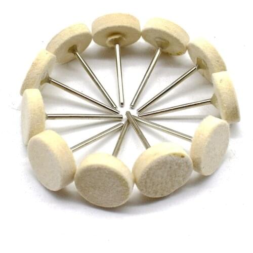 10PCS Jewelry Felt Polishing Wheels Head Buffing Grinding Tool Fits Dremel Rotary Accessories 2.35MM Shank