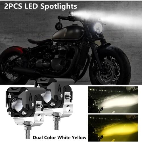 2PCS 12D 120W Led Work Light 6000K White 3000K Yellow Dual Color Driving Light Fog Lights Spotlight Car Truck OffRoad Motorcycle