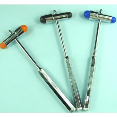 2pcs Multifunctional percussion hammer stainless steel percussion hammer buckle diagnosis diagnostic hammer orange blue black
