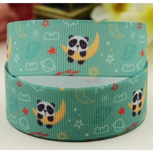 22mm 25mm 38mm 75mm Panda Cartoon pattern printed Grosgrain Ribbon party decoration 10 Yards X-04217