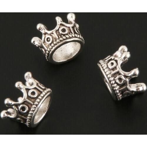 25pcs Charms Mini 3D Princess Crown Silver Color Pendant For Jewelry Making DIY Handmade Accessorie
