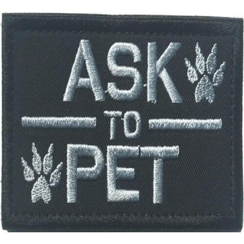3Pcs 3D Embroidery Armband Pet Problem Patch Badges Armband Service Dog Patch Badges K9 DOG ASK To PET Patch Armband
