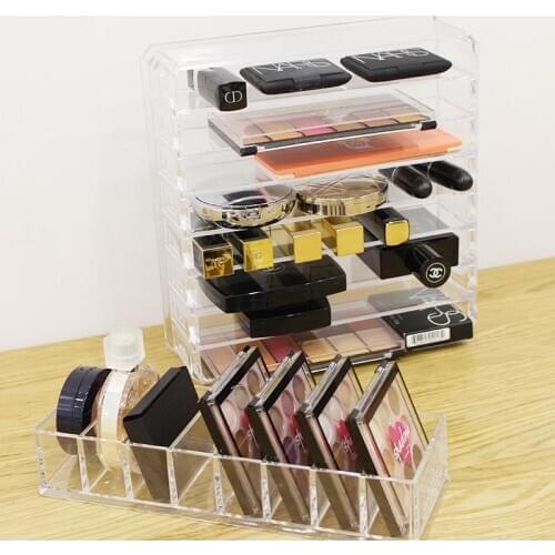 Acrylic Portable Transparent Makeup Organizer Storage Box Make Up Organizer Cosmetic Organizer Makeup Storage Drawers Organizer