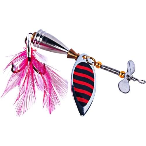 9CM-10.5G Spinner Spoon Lure Metal sequins Bait Fishing Lures for Lake Fishing feather Hook
