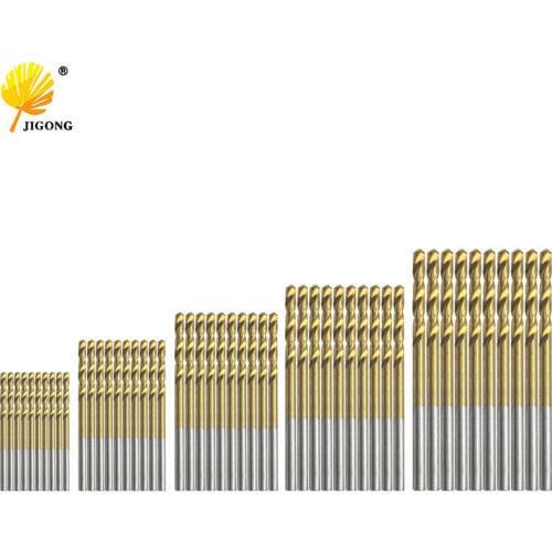 50Pcs Titanium Coated HSS High Speed Steel Drill Bit Set Tool 1mm 1.5mm 2mm 2.5mm 3mm