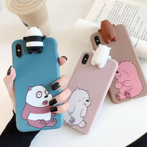Case For Samsung Galaxy S20 Plus Note 10 Plus 8 9 S7 S8 S9 S10 S10E J4 J6 J8 A6 A7 A8 Plus A9 2018 2019 3D Panda Silicone Cover