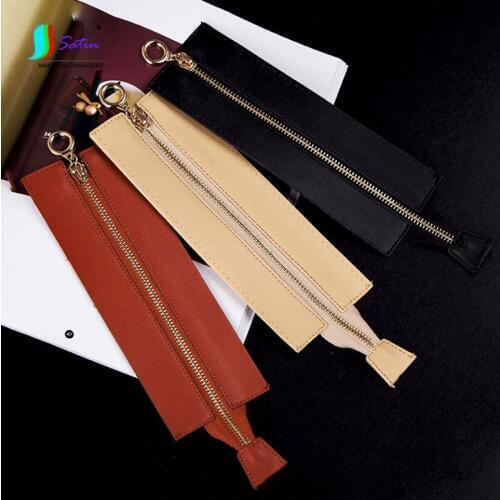DIY Sew Wallet,Backpack,Handbag,Flap,Wristlet Repair Accessories Brown,Beige,Black 5# Leather Band Zipper PU Tape S0006L