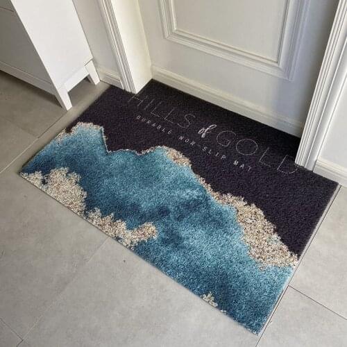 Europe Style Home Doormat Kitchen Mat Bath Mat Living Room Mat PVC Silk Loop Entrance Door Mat Carpet Custom Entrance Mat Carpet
