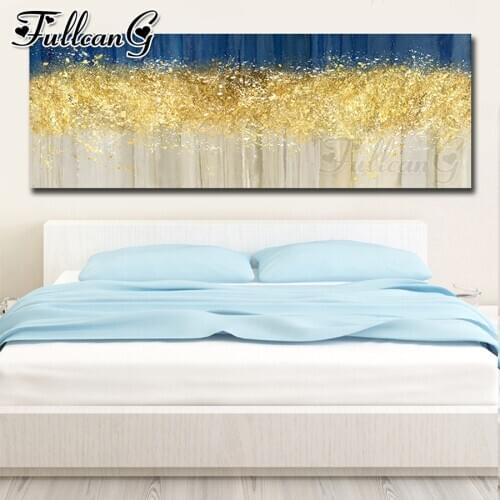 FULLCANG Abstract golden lines landscape diy 5d full square round drill diamond embroidery large mosaic canvas painting FC3213