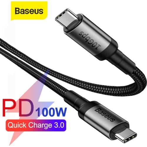 Baseus USB Type C to USB C Cable for Samsung S9 S8 Note 9 8 PD3.1 QC3.0 60W Fast Charger USB C Cable for Macbook Pro Huawei P20