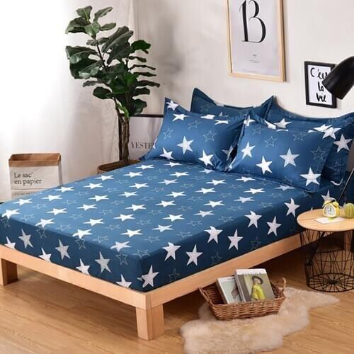 Lychee Striped Plaid Bed Fitted Sheets Duvet Cover Printd Polyester Bed Mattress Cover Home Textile for Twin Full Queen Size