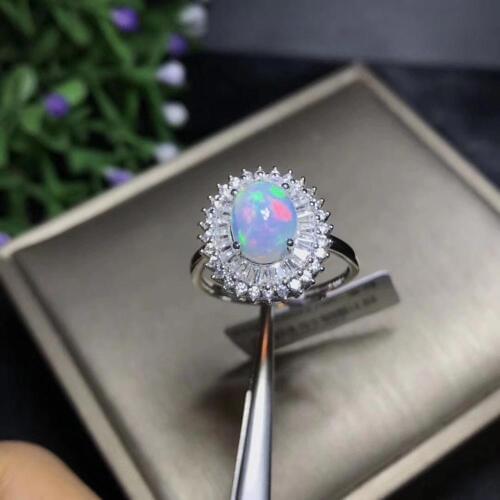 Shop new products Natural opal woman rings change fire color mysterious 925 silver.Luxury style