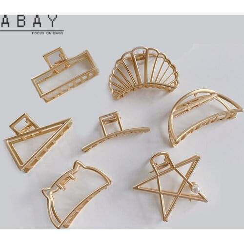 Fashion Women Five Pointed Star Hair Claw New Hot Sale Gold Versatile Temperament Retro Delicate Cool Wind Hairpin Girl Trend