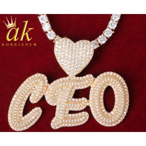 Custom Name Necklace Pendant Hip Hop Rock Street Jewelry Heart