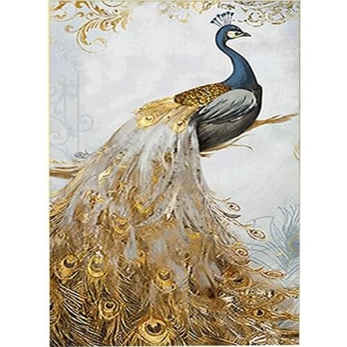 Animal Peacock DIY Cross Stitch Embroidery 11CT Kits Craft Needlework Set Cotton Thread Printed Canvas Home Decoration Room