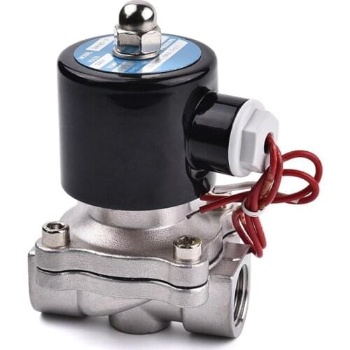 1" BSP Stainless Steel 304 Normally Closed AC220V Water Solenoid Valve Air Oil Free Shipping