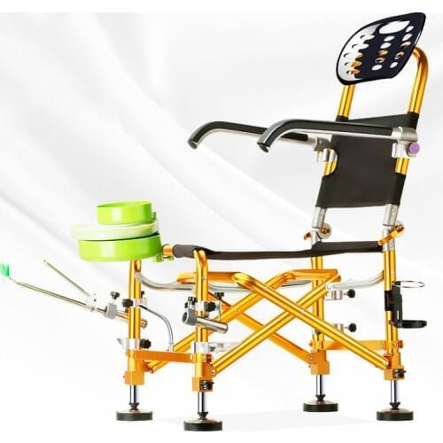 2018 new multifunctional outdoor portable high quailty gold folding chair for fishing chair Aluminum Alloy