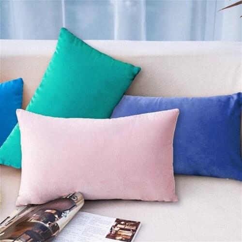 Solid Color Rectangle Velvet Pillowcase Skin-friendly Soft Bedroom Sleeping Pillow Case 30X50cm Pillow Cover