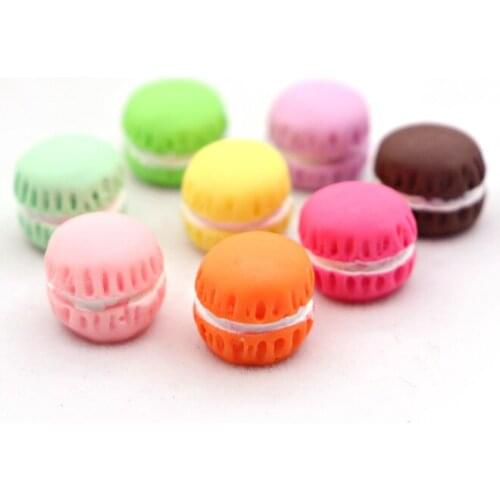 Wholesale 70pcs 15**10mm 3D Pastel Colors Resin Bread Cake Food Cabochons Embellishments Scrapbooking DIY Charms Pendant Cameo