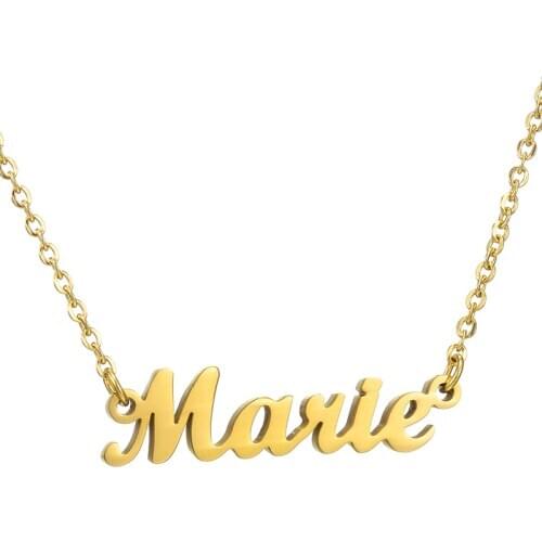 Personalized Name Necklace Customized Nameplate Letter Pendant Necklaces Custom Name Stainless Steel Personalized Jewelry Gifts