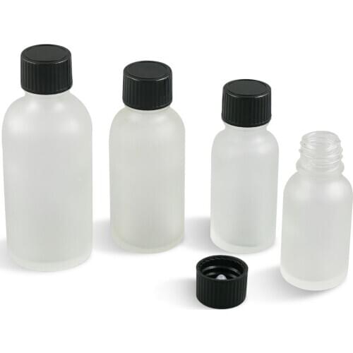Empty Frost Glass Bottles with Phenolic Cone Cap 100ml 50m 30ml 20ml 15ml 10ml 5ml 1/3oz 1oz Cosmetic Glass Containers 200pcs
