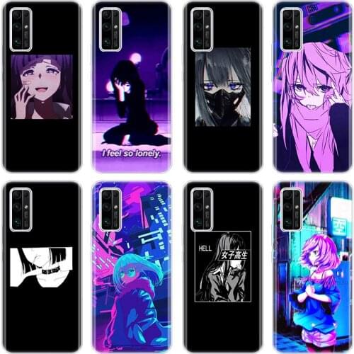 LEWD Sad Japanese Anime Silicone Case for Huawei Honor 10X Lite 10i 20i 20E 20S 30S 30i 30 Pro Plus 9C 9X Pro 30 Lite Soft Cover
