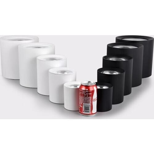 LED Surface Mounted Downlight High Bright Epistar COB Dimmable 8W 12W 15W 20W Round Ceiling Spot Lamp AC 110V/220V White /Black