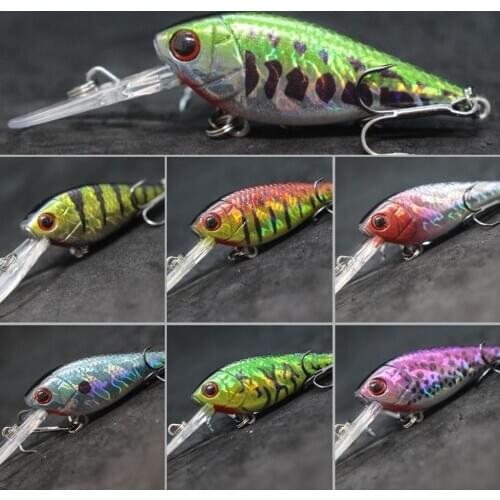 WLure 7g 5cm Lightweight Deep Water Diver 3-4 Meters Tight and Fast Wobble Epoxy Coating Treble Hooks Crankbait Lure C549